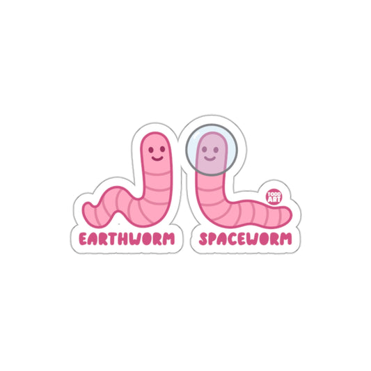 Earthworm Spaceworm Cute Sticker Set for Laptops