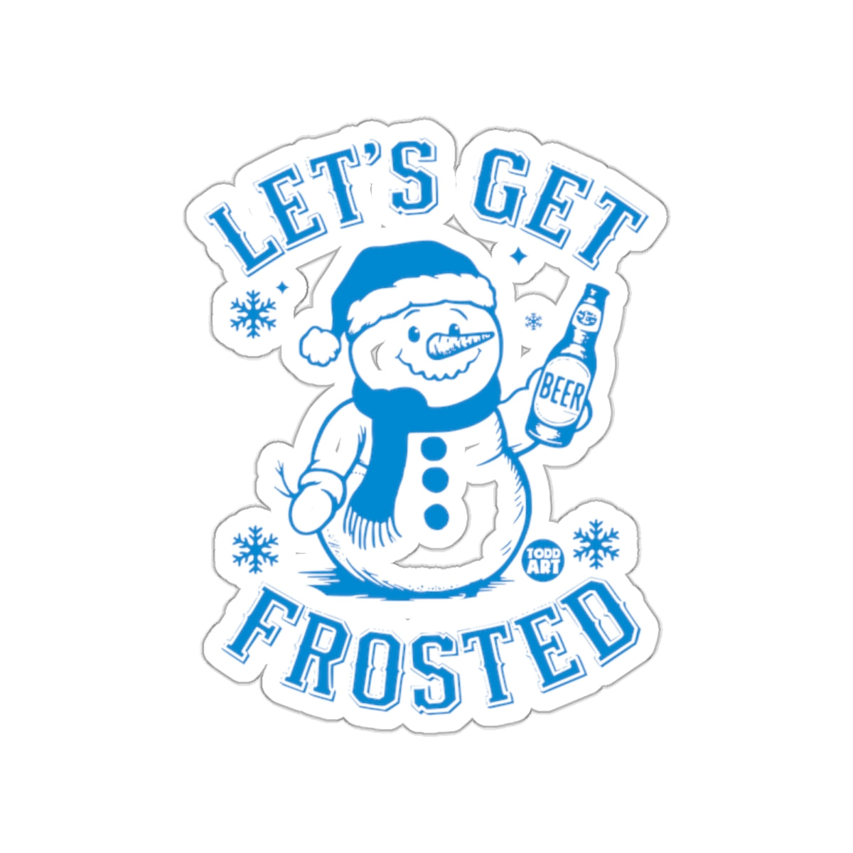 Let's Get Frosted Snowman Sticker Holiday Fun