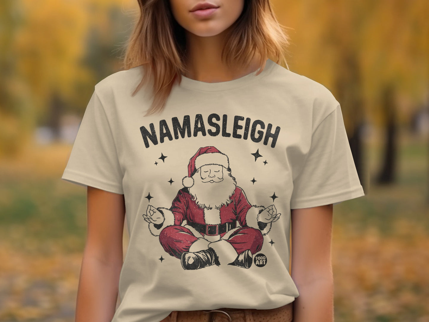 Namasleigh Santa Yoga Christmas Themed Shirt