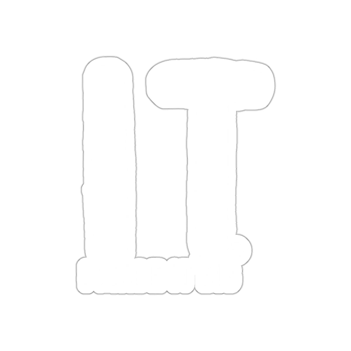 Large White IT Shaped Cutout for Party Decorations