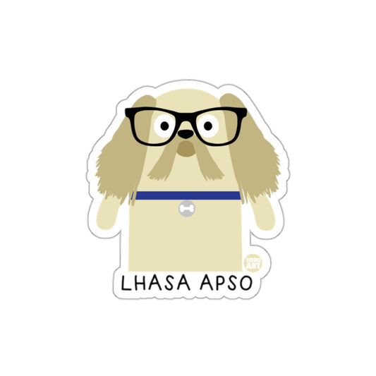 Lhasa Apso Cartoon Dog with Glasses Sticker Product