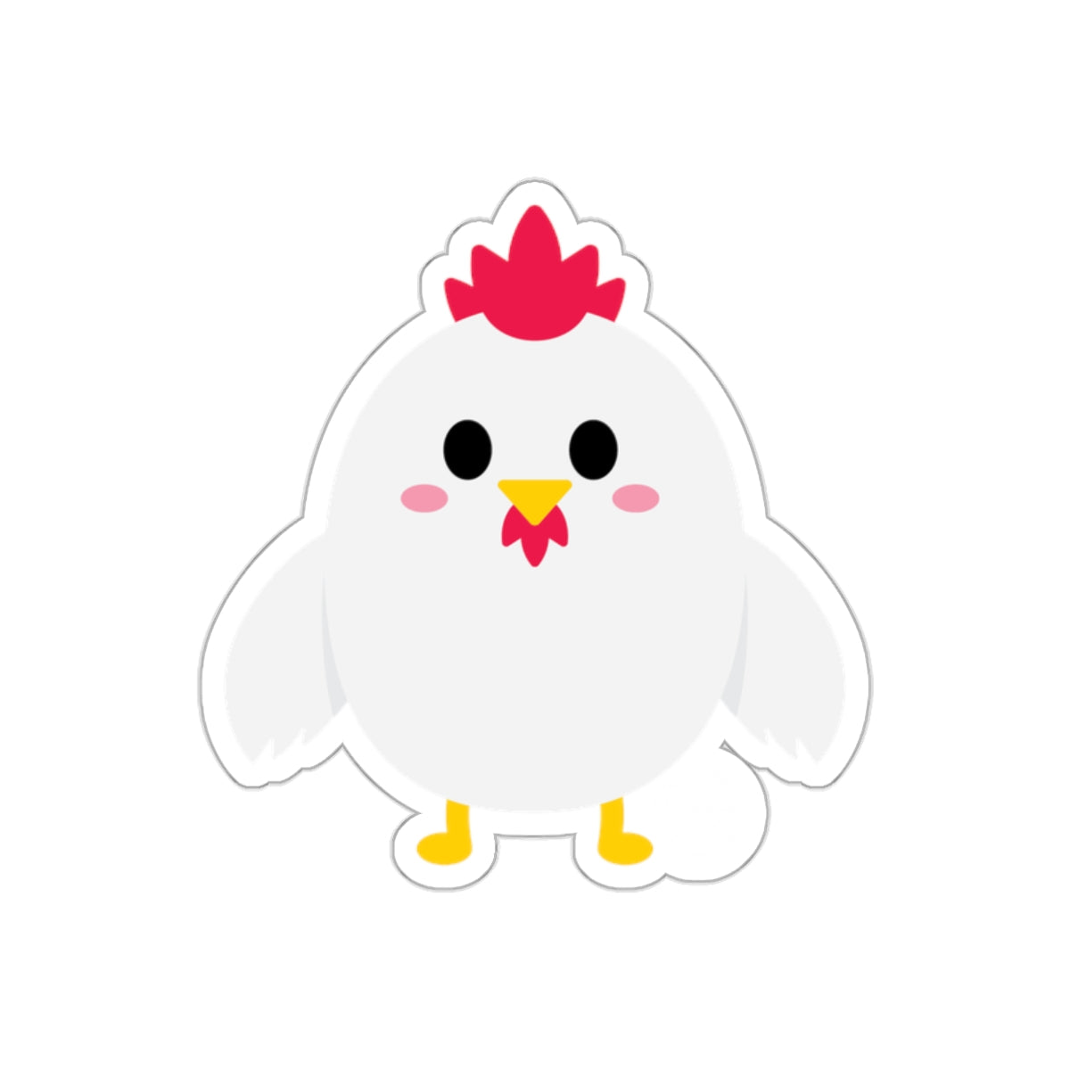 Cute Cartoon Chicken with Red Comb Sticker Product