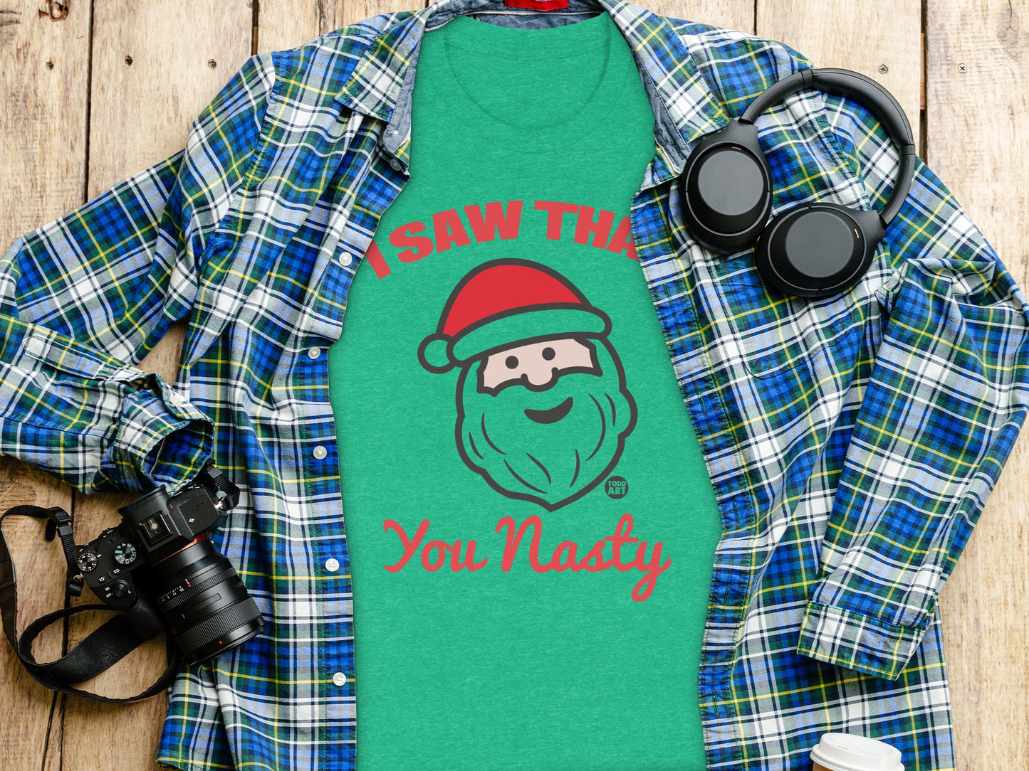 I Saw That You Nasty Santa Graphic Tee product