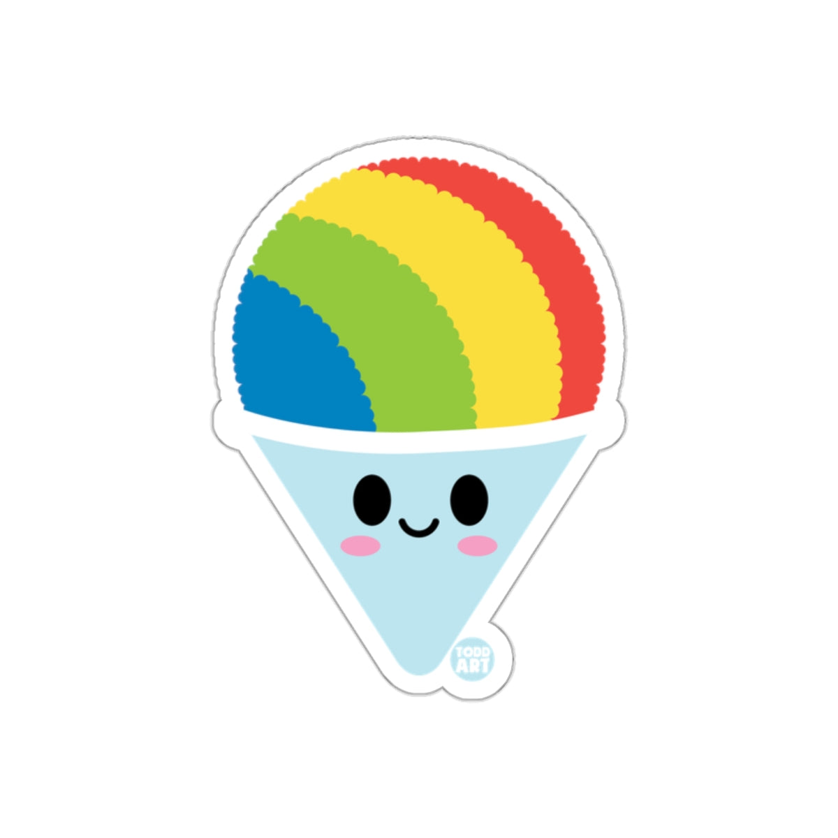 Cute Rainbow Snow Cone Character Sticker