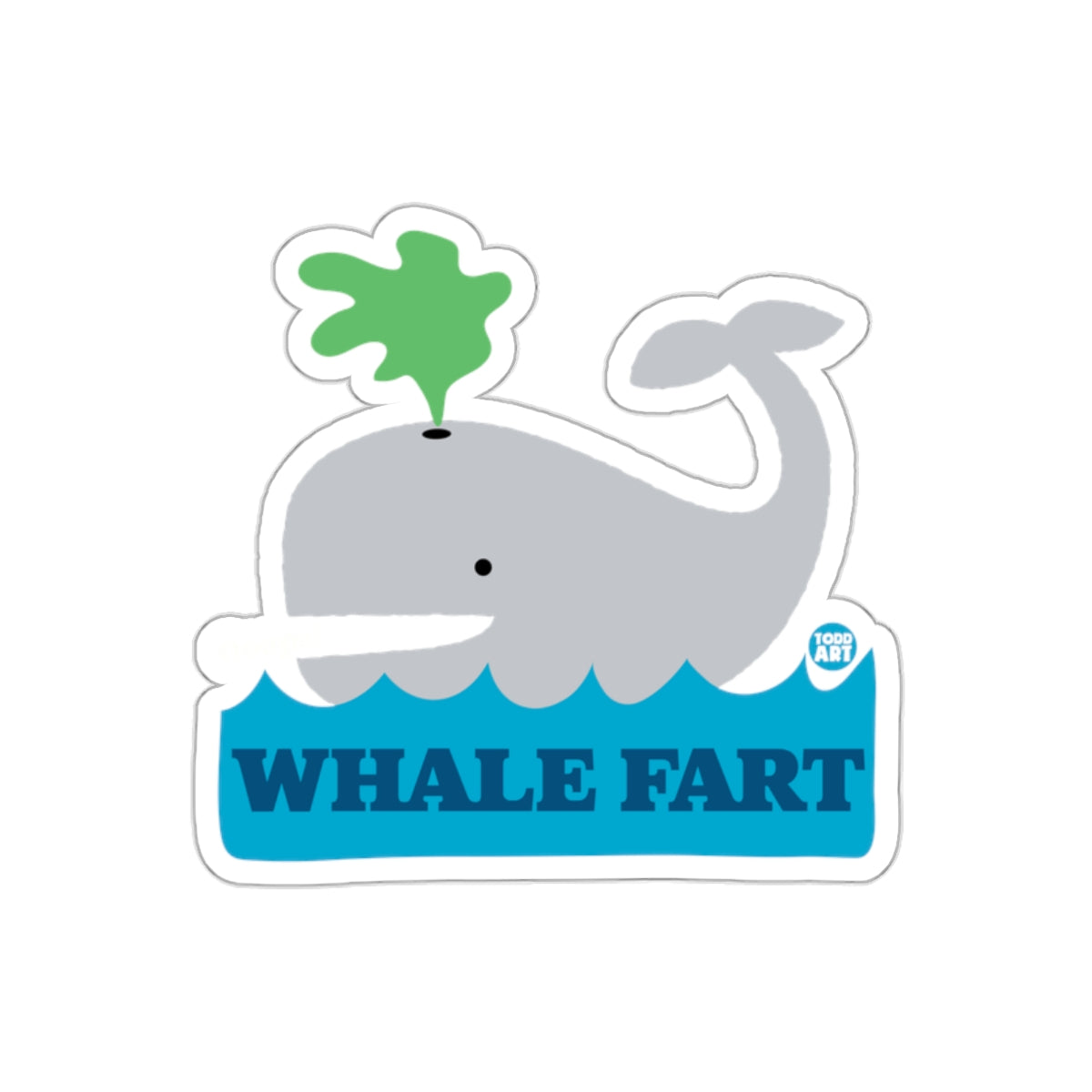Whale Fart Funny Illustration Sticker