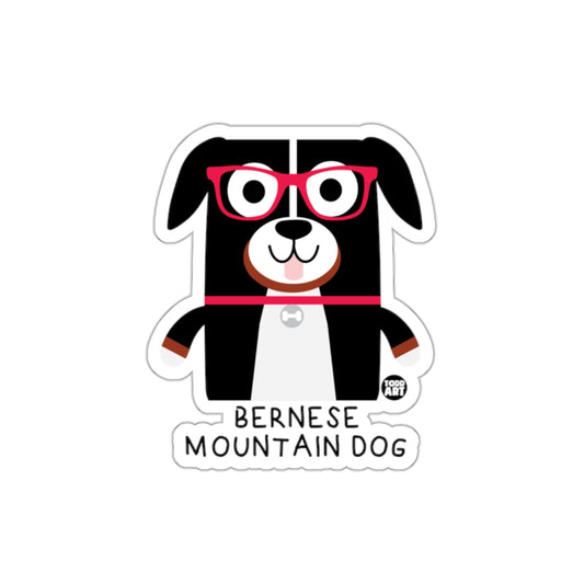 Cartoon Bernese Mountain Dog Wearing Glasses Sticker