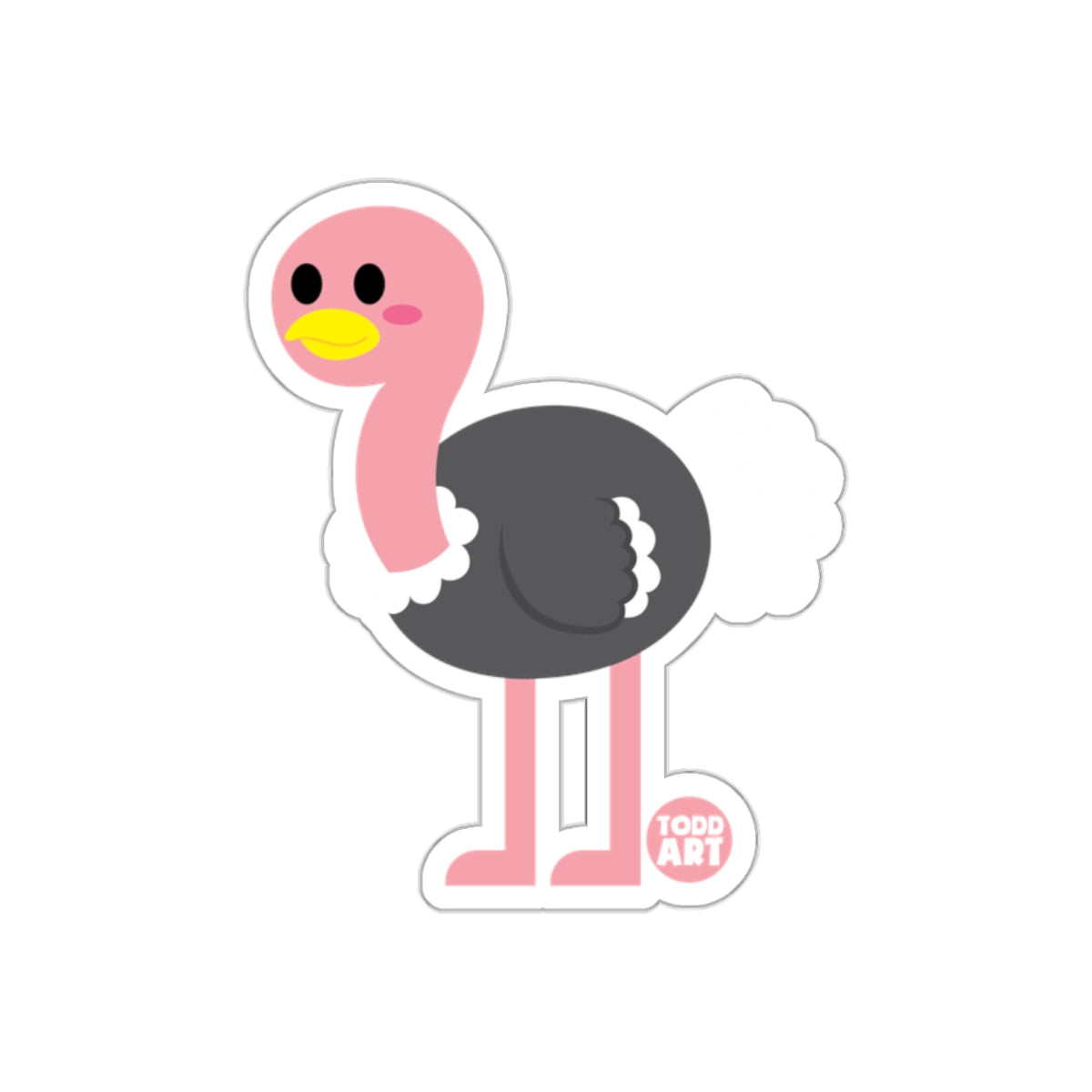 Cute Cartoon Ostrich Todd Art Sticker