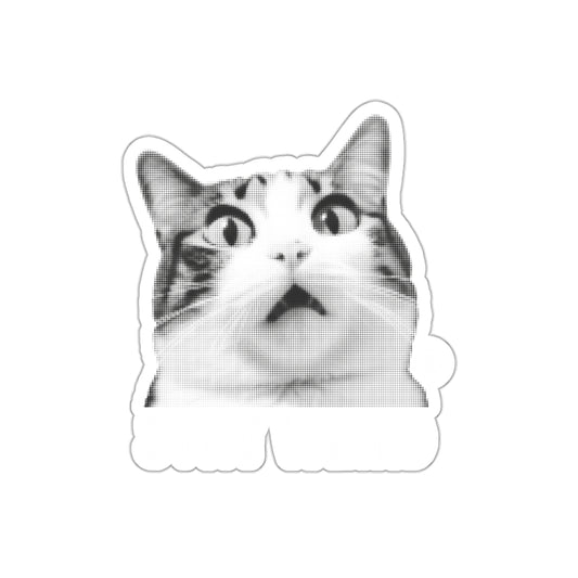 Surprised Cat Face Design Sticker for Unique Decor