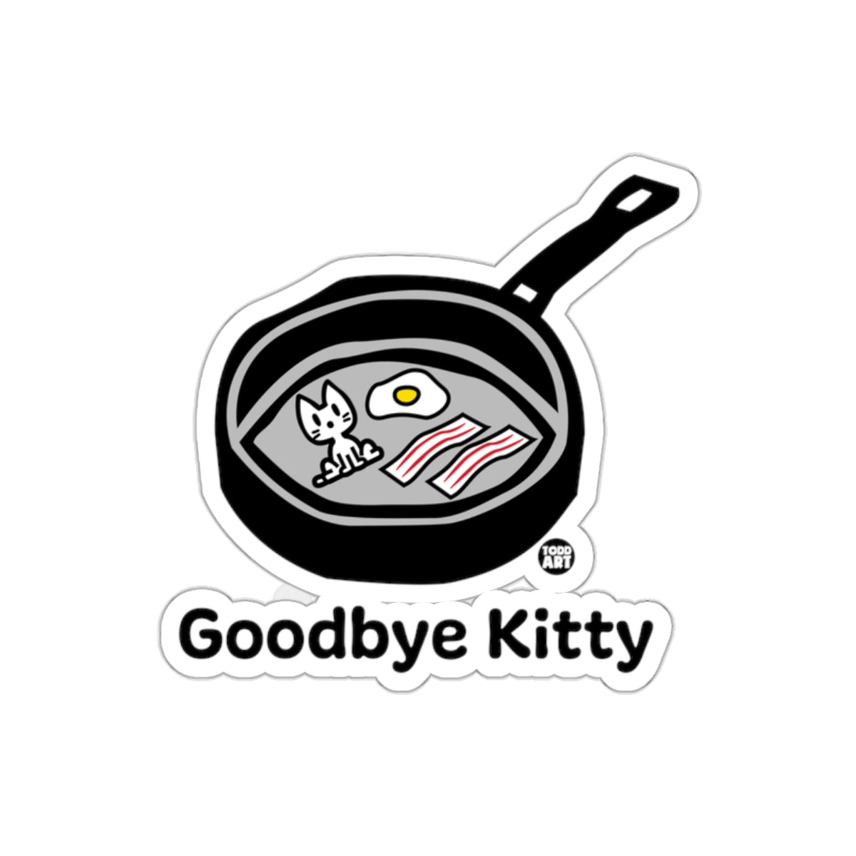 Goodbye Kitty Frying Pan Sticker for Fun Decor