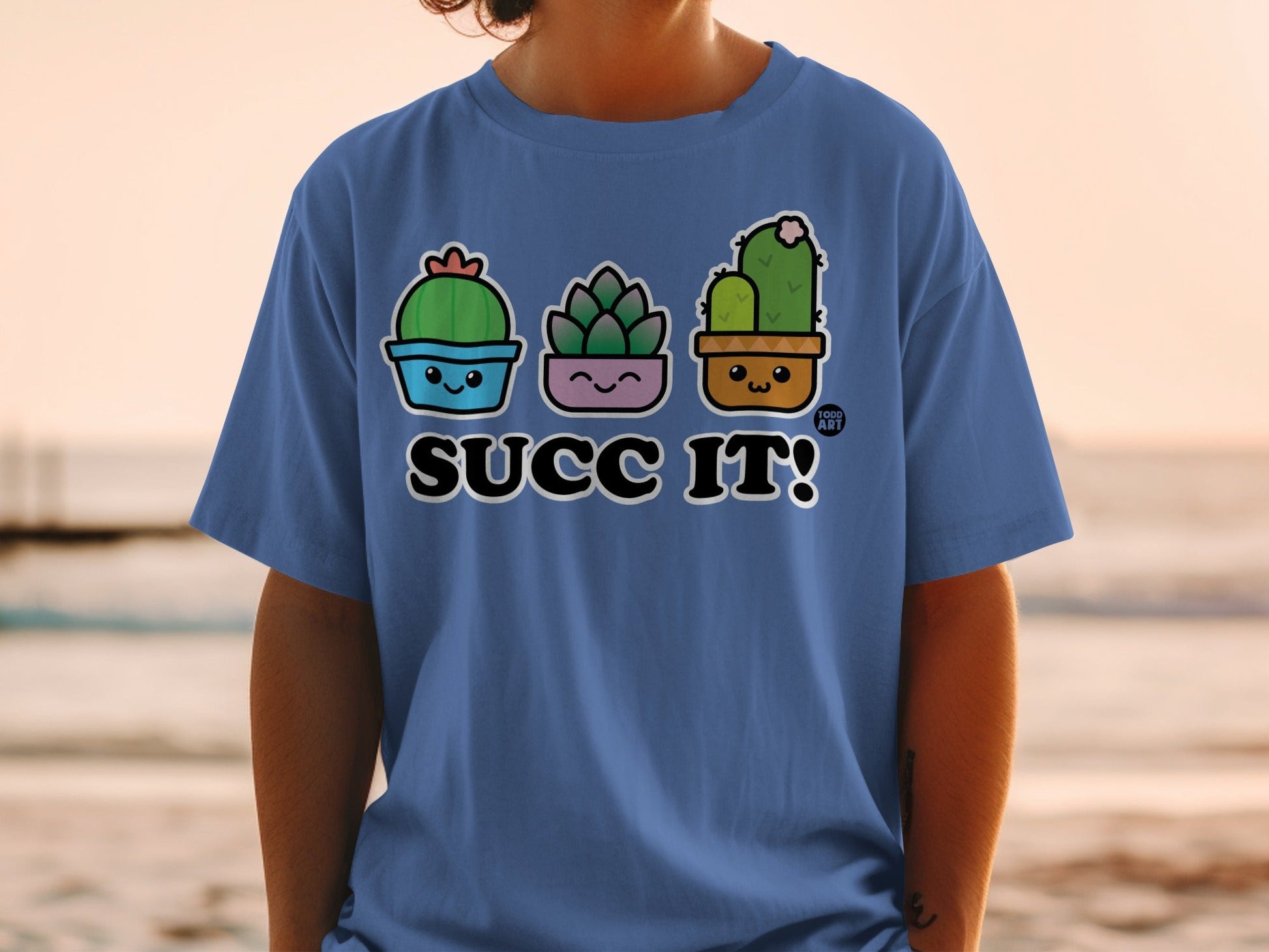 Cute Succulent Cartoon Faces SUCC IT! Graphic T-Shirt