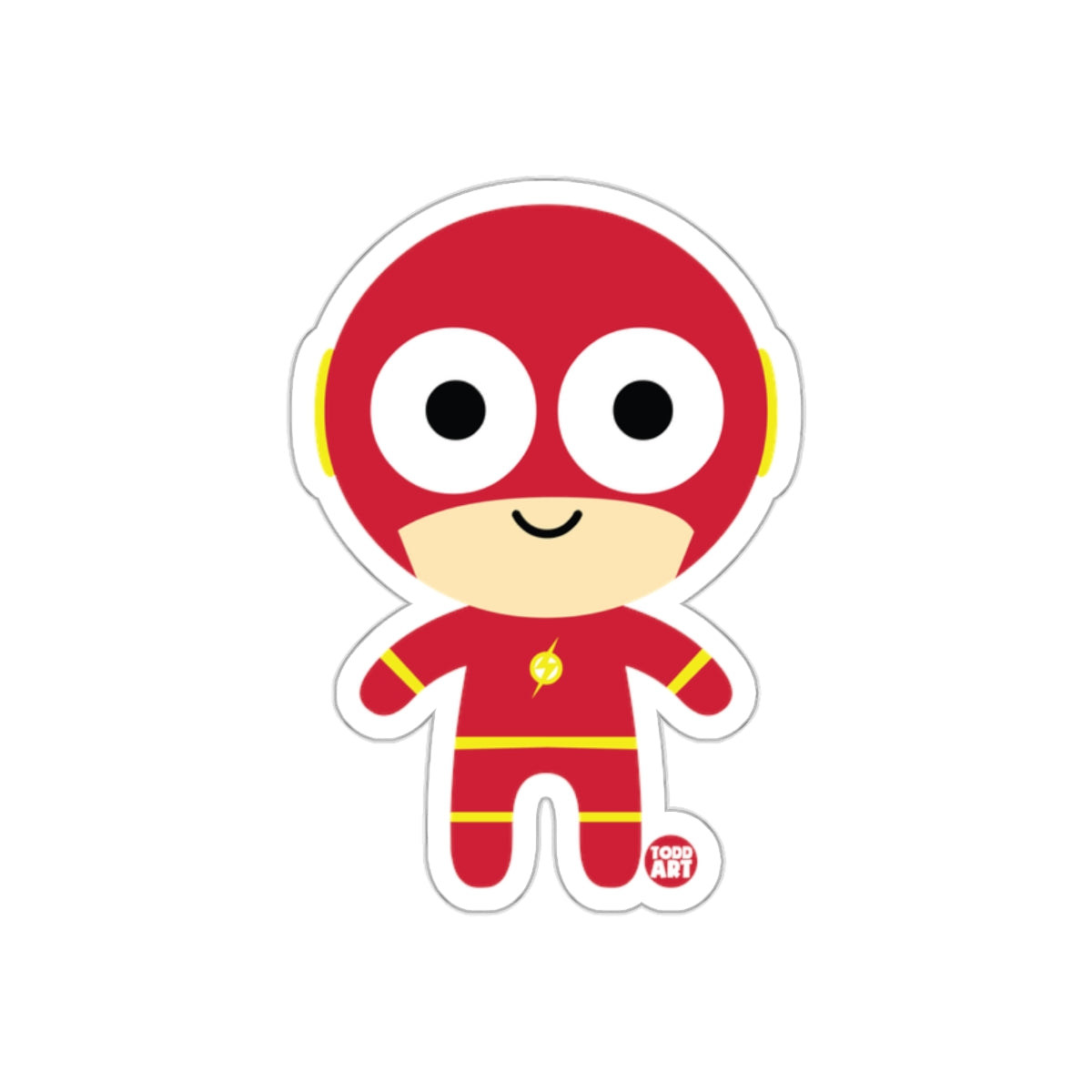 Cute Red Superhero Cartoon Character Sticker Product