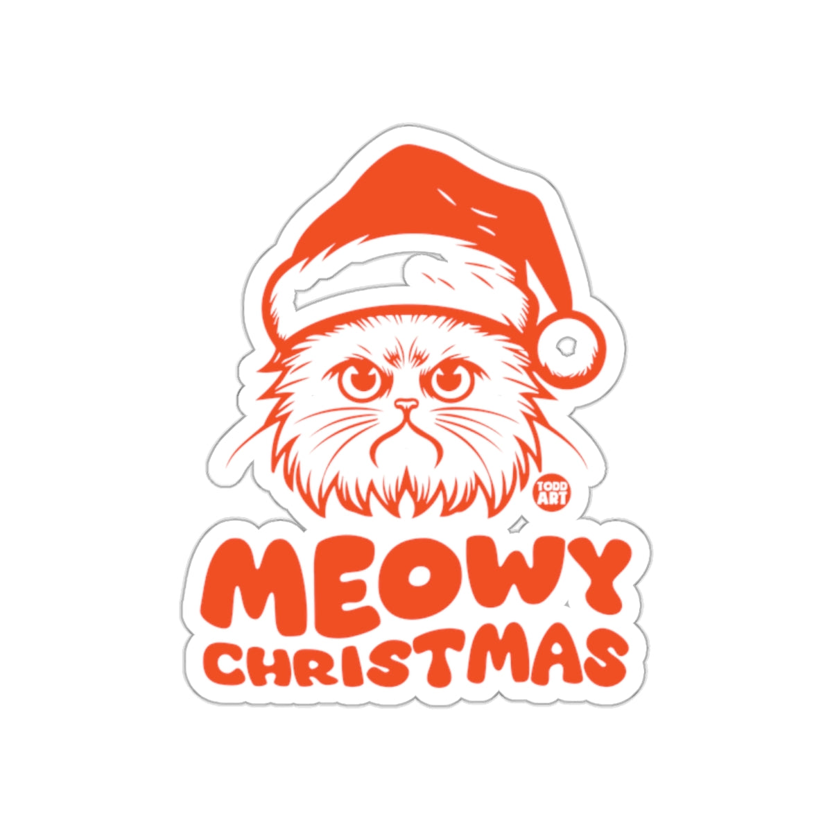 Meowy Christmas Festive Cat Sticker for Holiday Season
