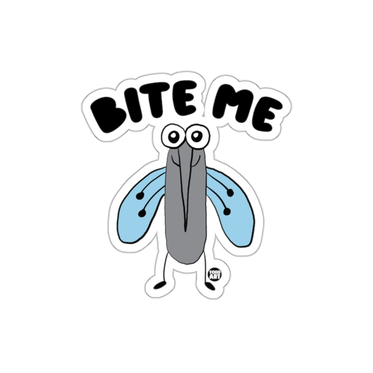 Bite Me Fun Mosquito Design Graphic Sticker