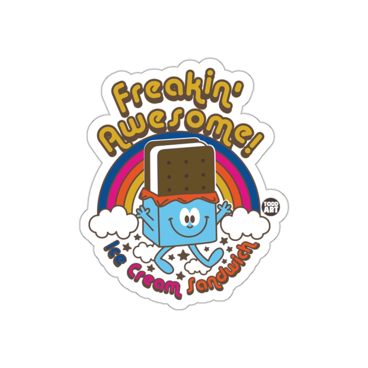 Freakin' Awesome Ice Cream Sandwich Image Sticker