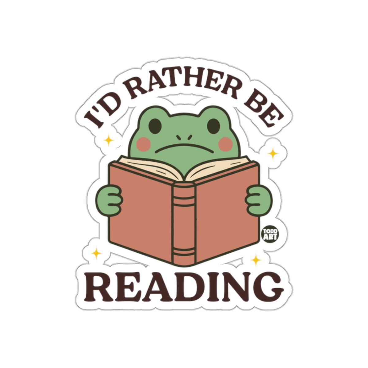 I'd Rather Be Reading Cute Frog Sticker Product