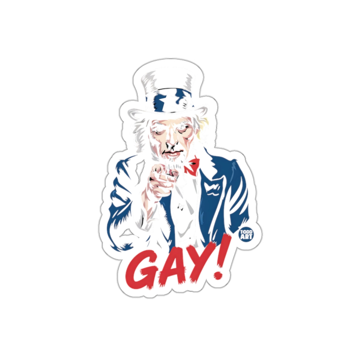 Uncle Sam Gay Pride Artwork Design Sticker Decal