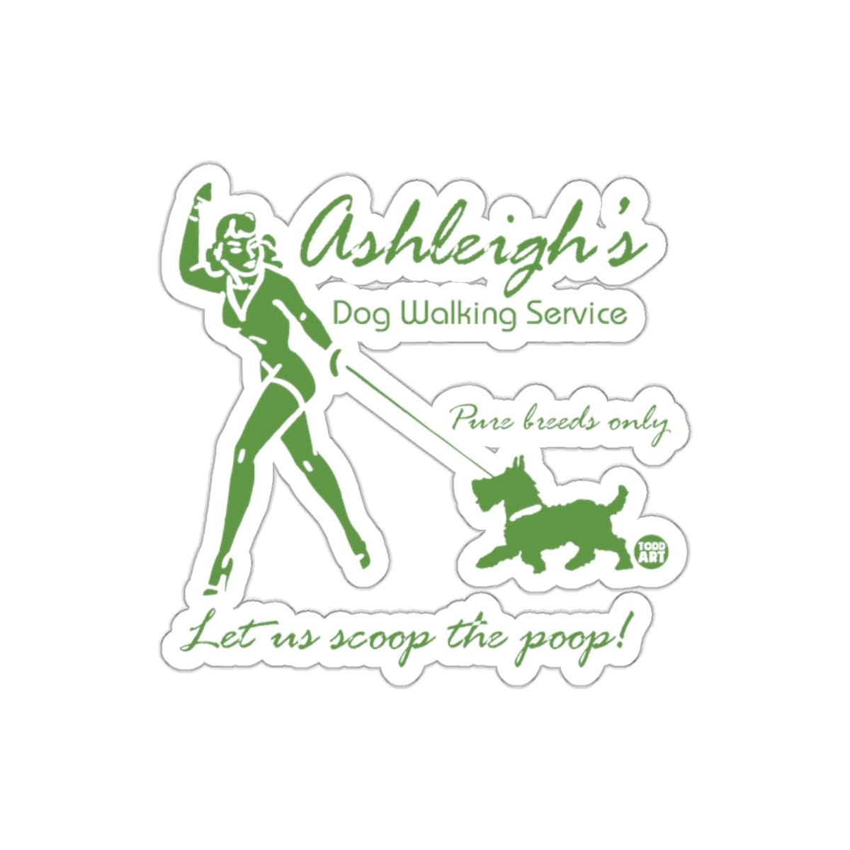 Ashleigh's Dog Walking Service with Pure Breeds sticker