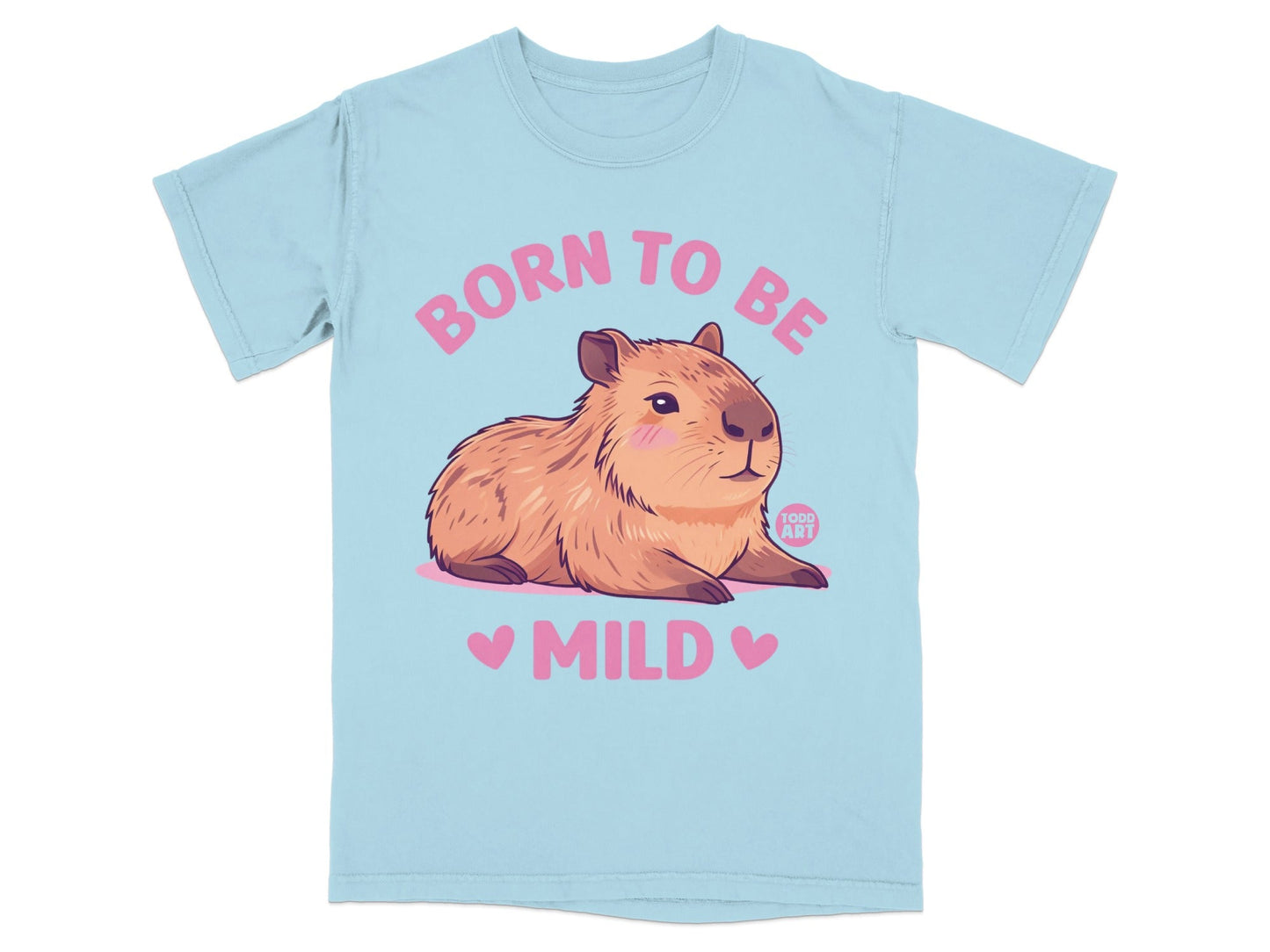 Born to Be Mild Cute Capybara Design T-Shirt