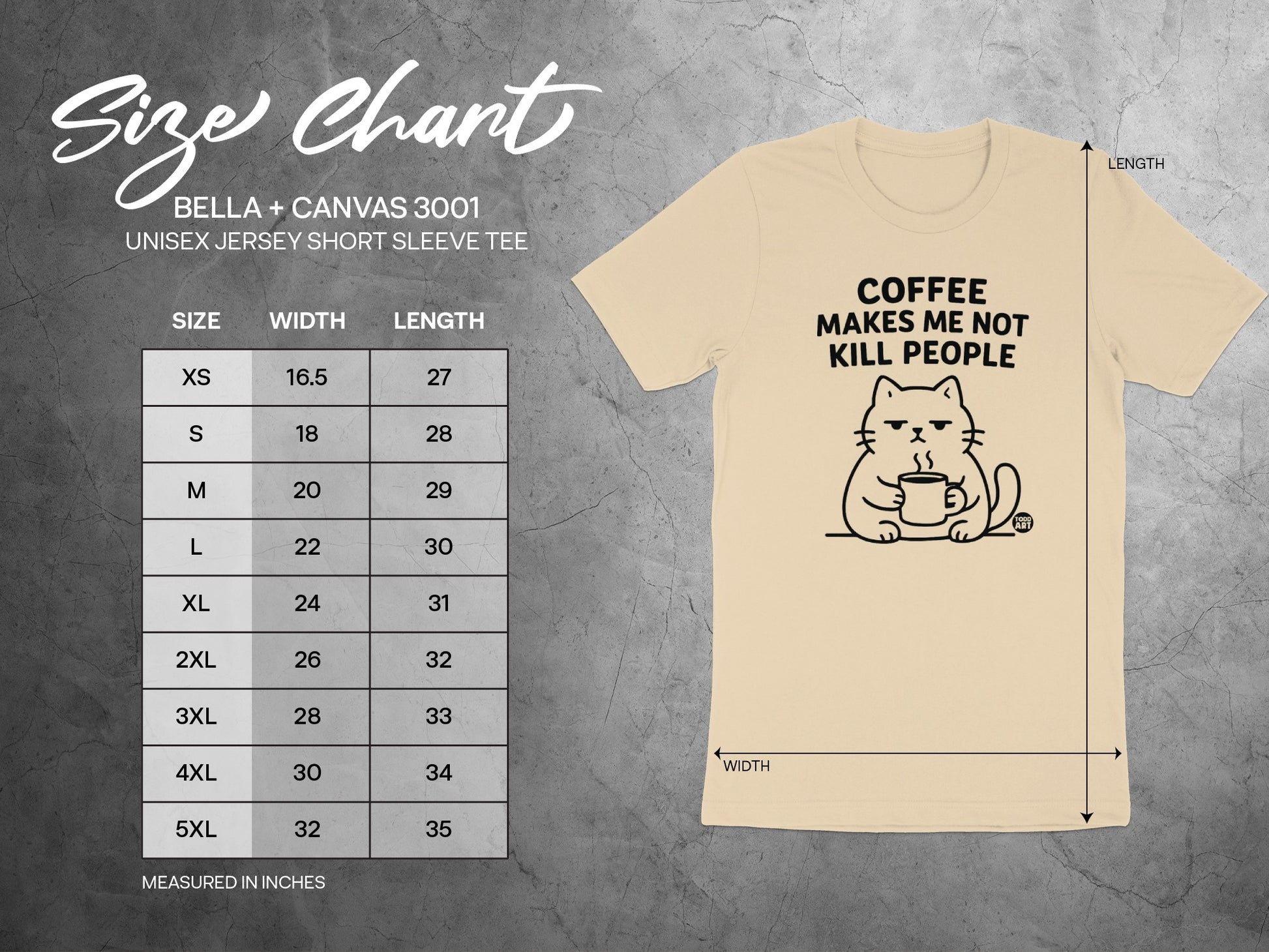 Coffee Makes Me Not Kill People Cat Design Tee product