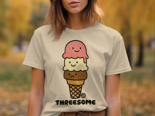 Threesome Ice Cream Design Graphic Tee