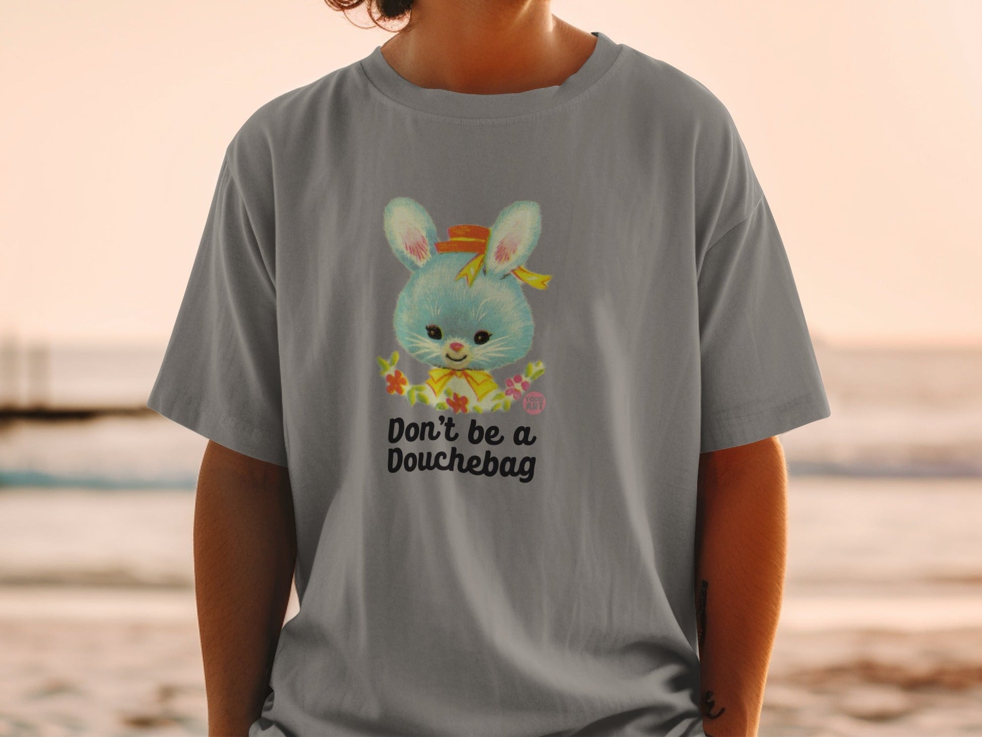 Don't be a Douchebag Bunny Design Graphic T-shirt