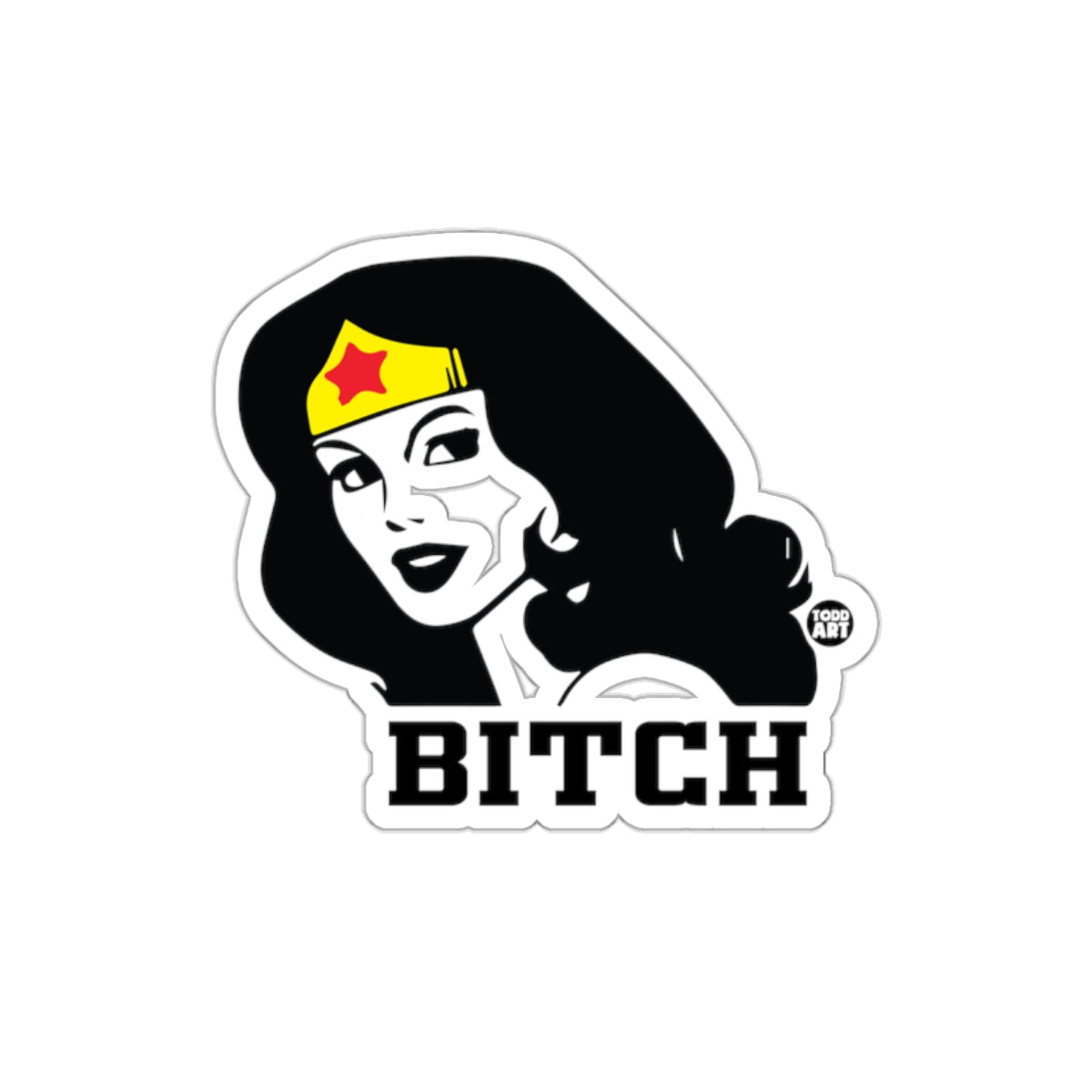 Wonder Woman Strong Word Funny Parody Image Stickers