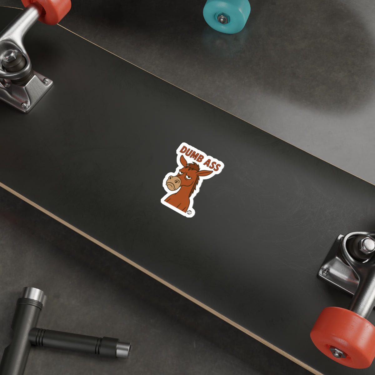 Dumb Ass Cartoon Character Skateboard Sticker Decor