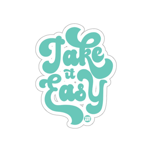Take It Easy White and Teal Sticker Product