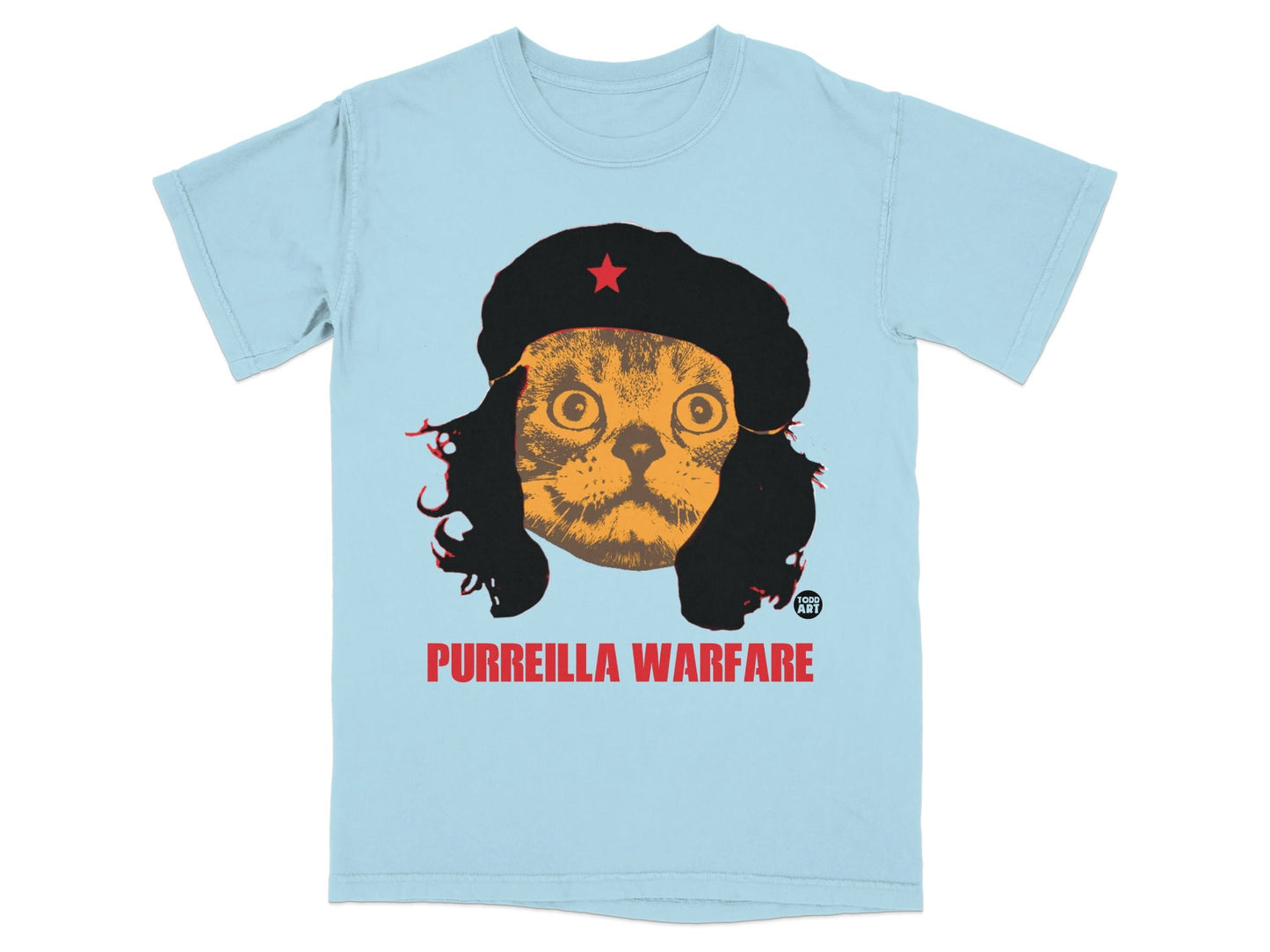 Purreilla Warfare Cat with Hat Graphic Tee Shirt