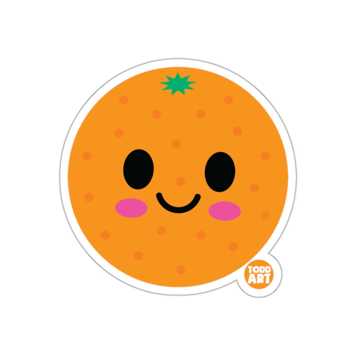 Cute Smiling Orange Face Sticker by Todd Art