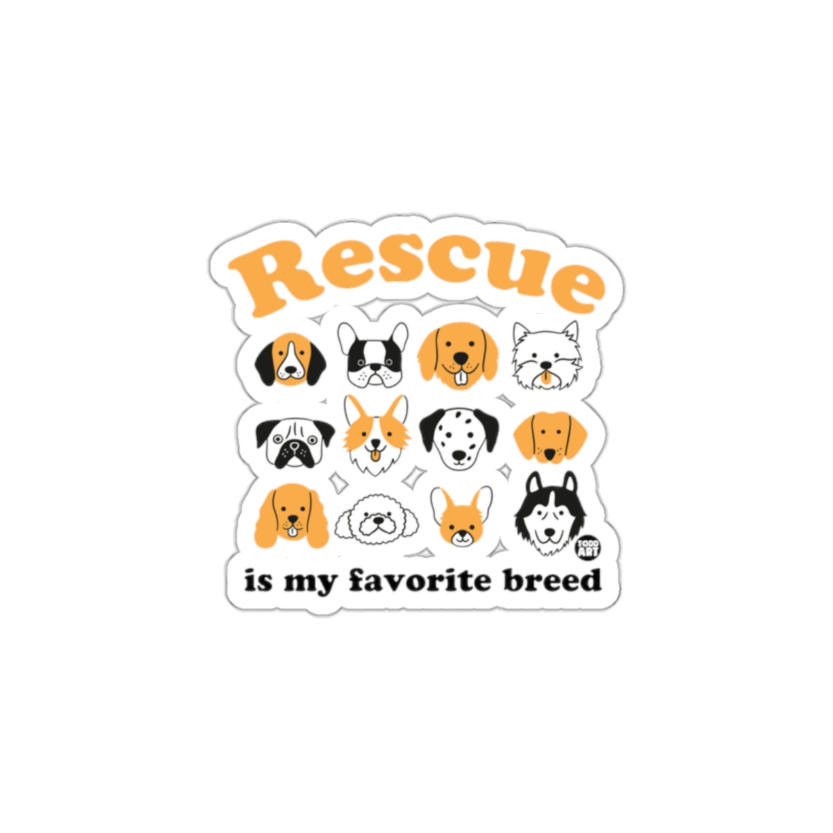 Rescue is My Favorite Breed Sticker for Dog Lovers