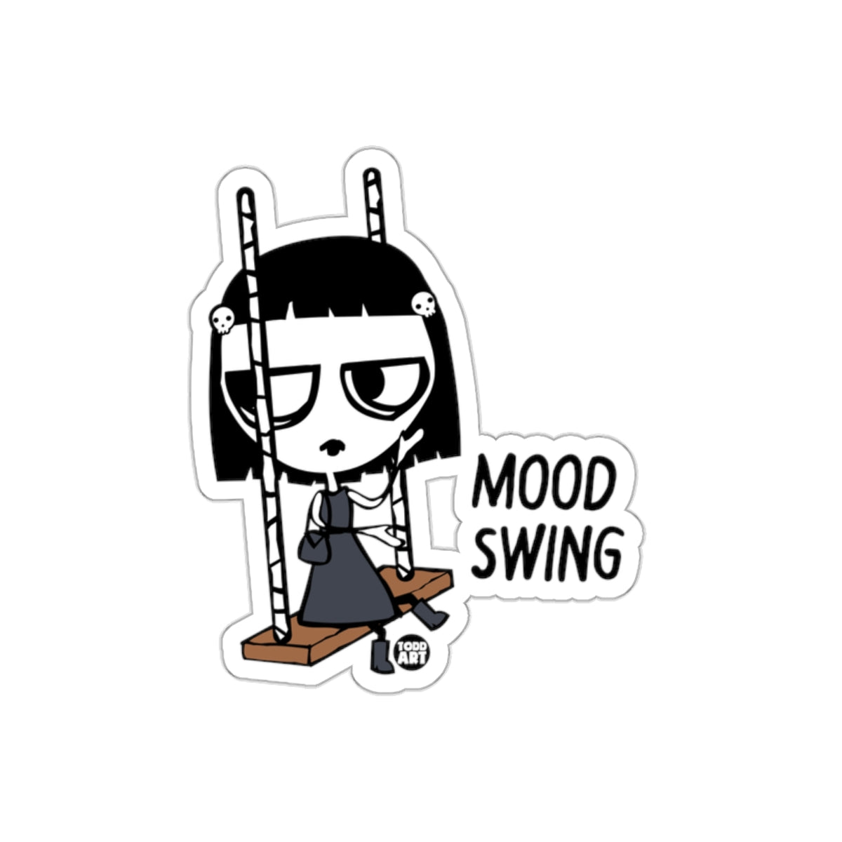 Gothic Girl Mood Swing Art Sticker Design
