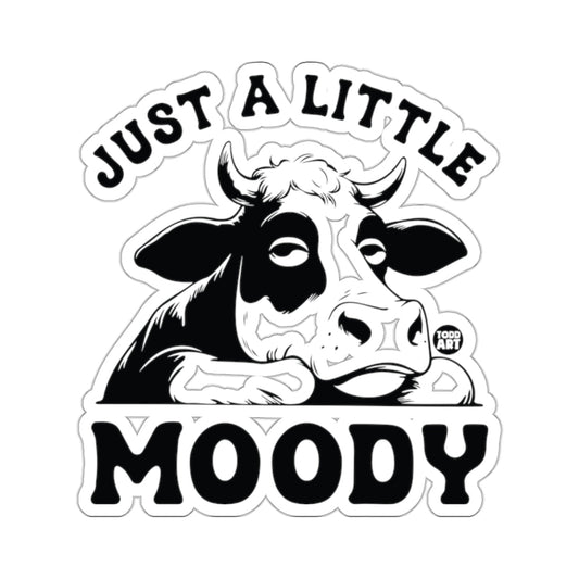 Just A Little Moody Black White Cow Illustration 