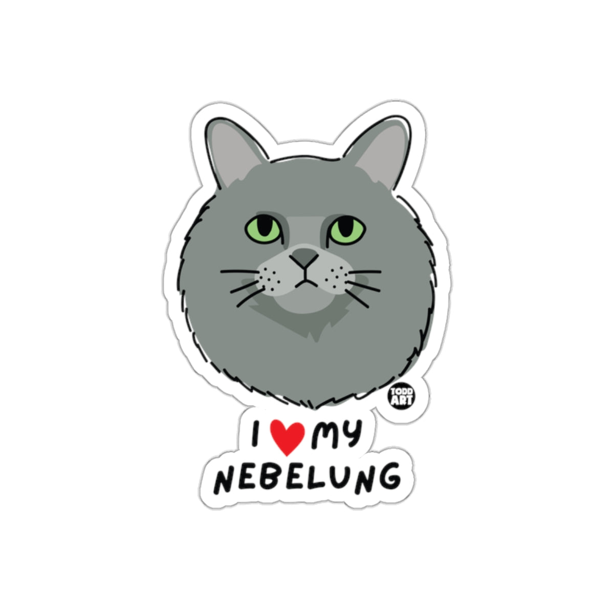 I Love My Nebelung Sticker Cute Pet Lover Gift