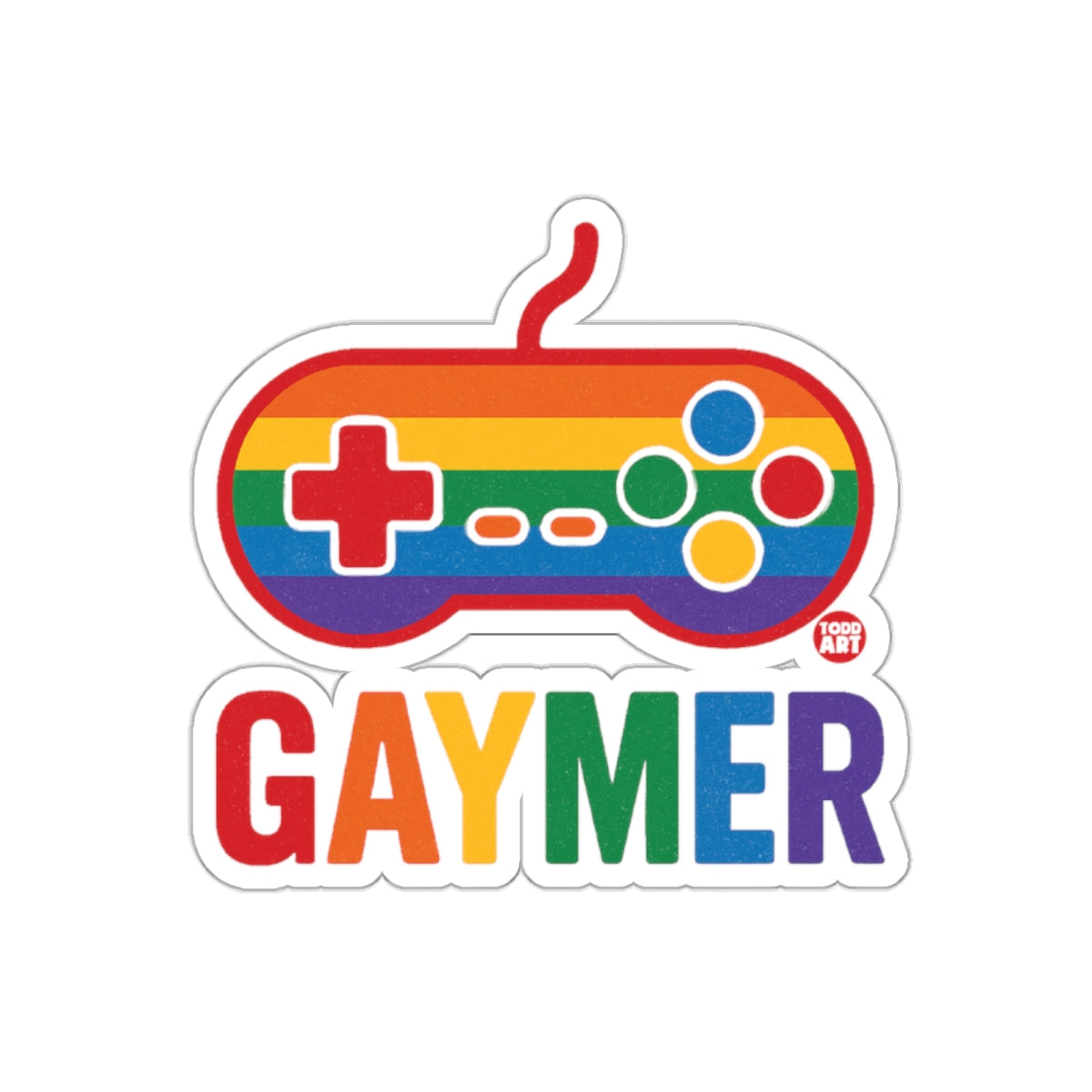 Rainbow Gaymer Retro Gaming Pride Sticker