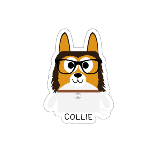 Cute Collie Cartoon with Glasses Sticker Product