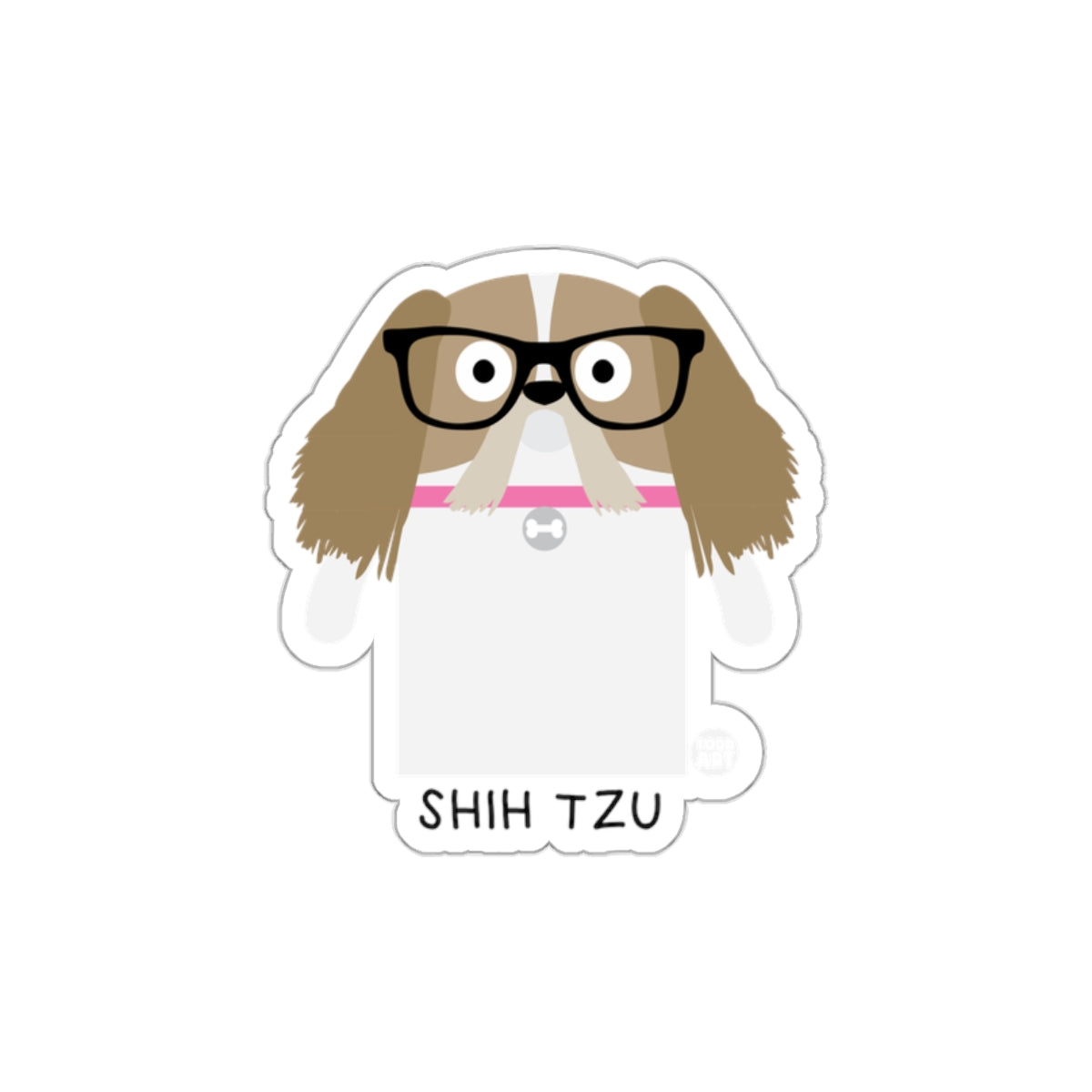 Cute Glasses-Wearing Shih Tzu Dog Sticker Product