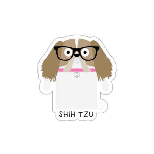 Cute Glasses-Wearing Shih Tzu Dog Sticker Product