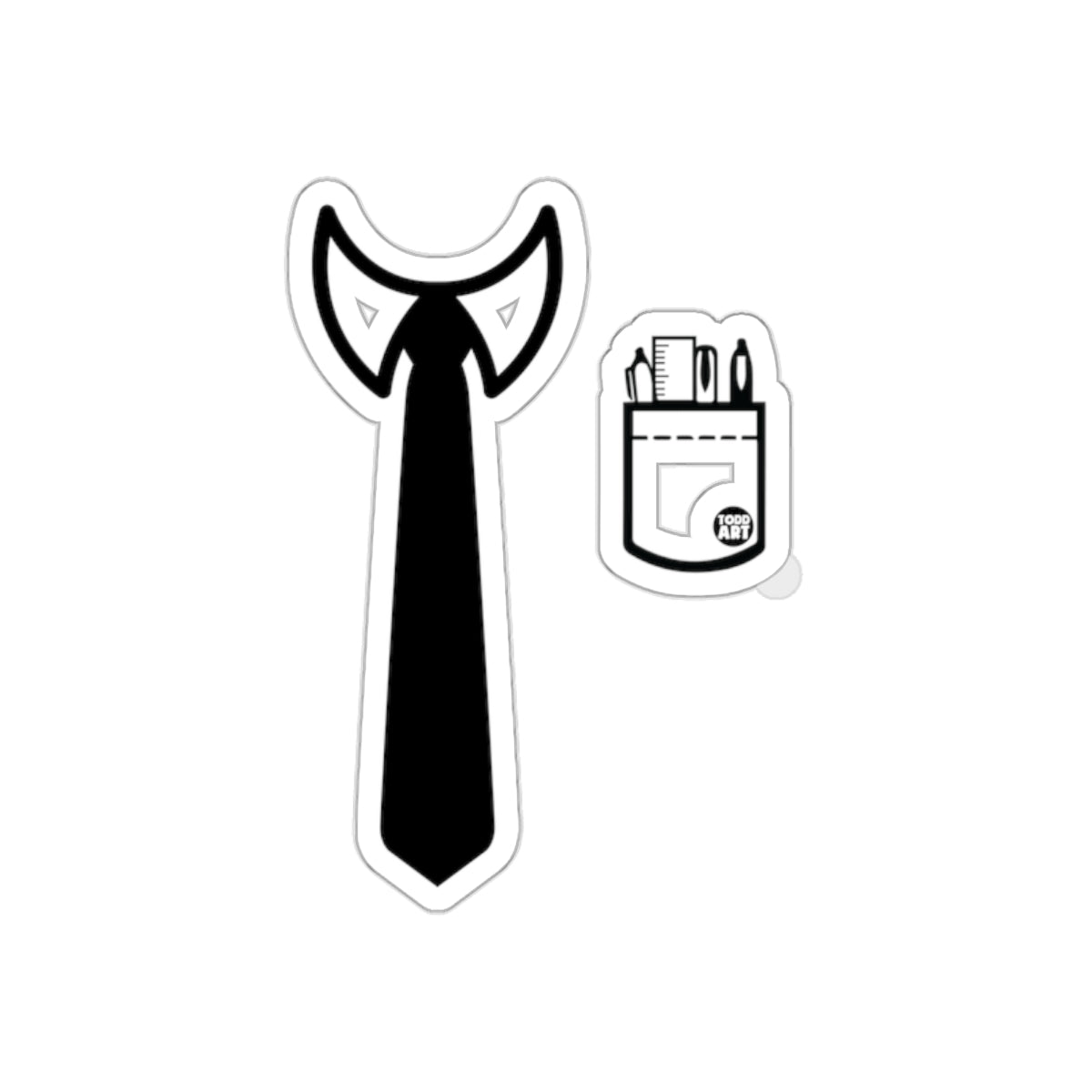 Tie plus Pocket with Art Supplies Business Stickers