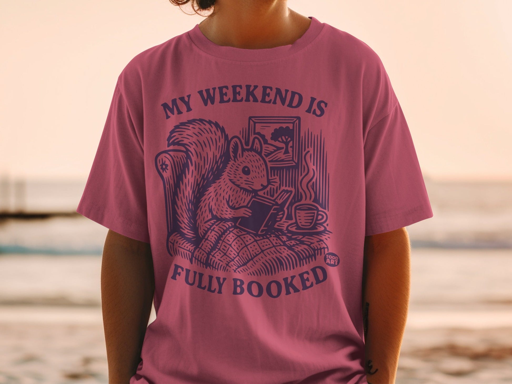 My Weekend Is Fully Booked Squirrel Reading Shirt
