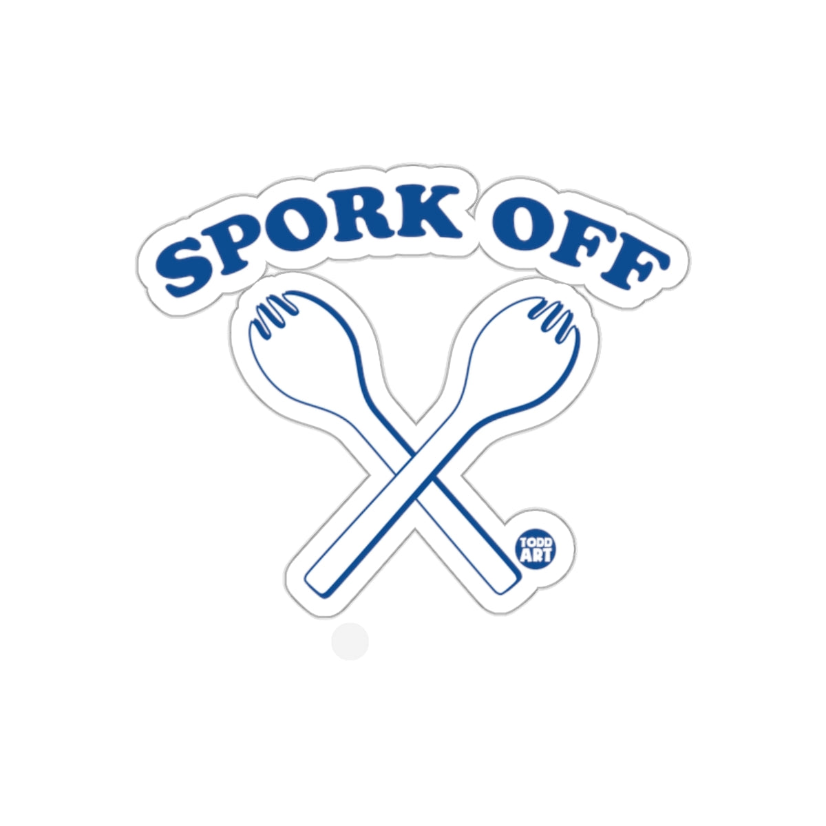 Spork Off Todd Art Sticker with Funny Spork Design