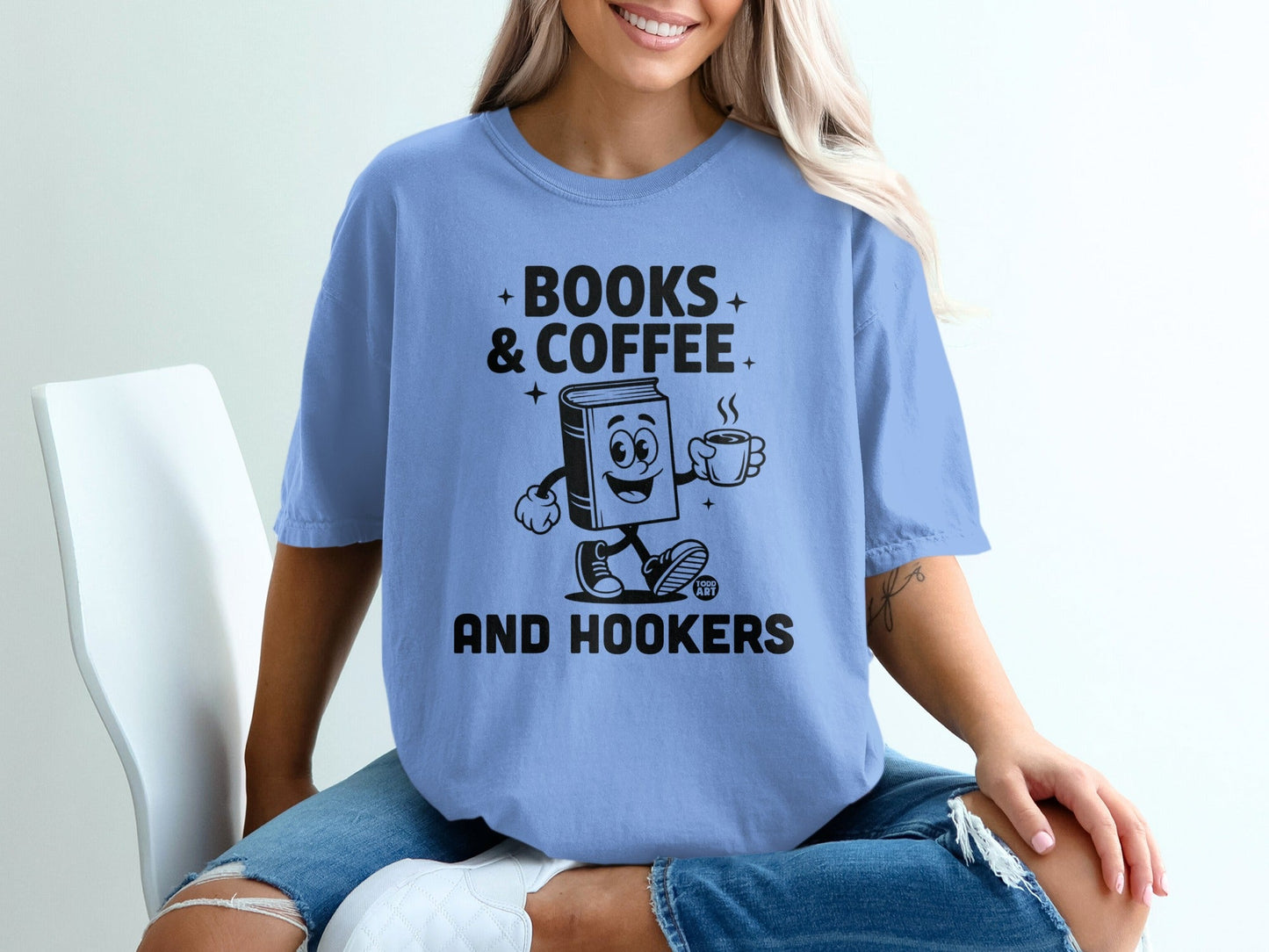 Books and Coffee and Hookers Graphic T-Shirt