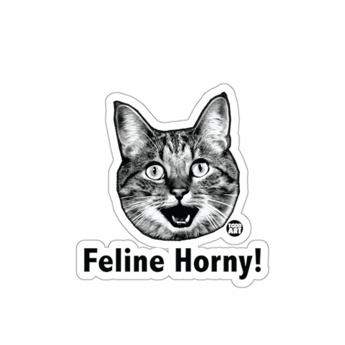 Feline Horny Cat Graphic Sticker Funny Cat Lover Decal
