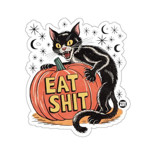 Black Cat Pumpkin Eat Shit Halloween Stars Moons product type