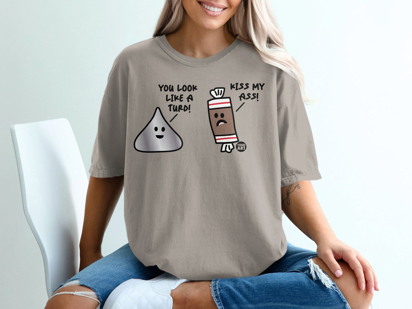 Humorous Graphic Tee with Funny Food Art Design