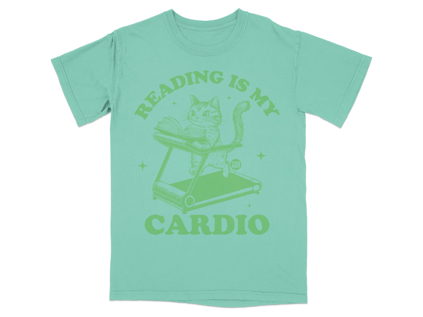 Reading Is My Cardio Cat T-Shirt for Book Lovers