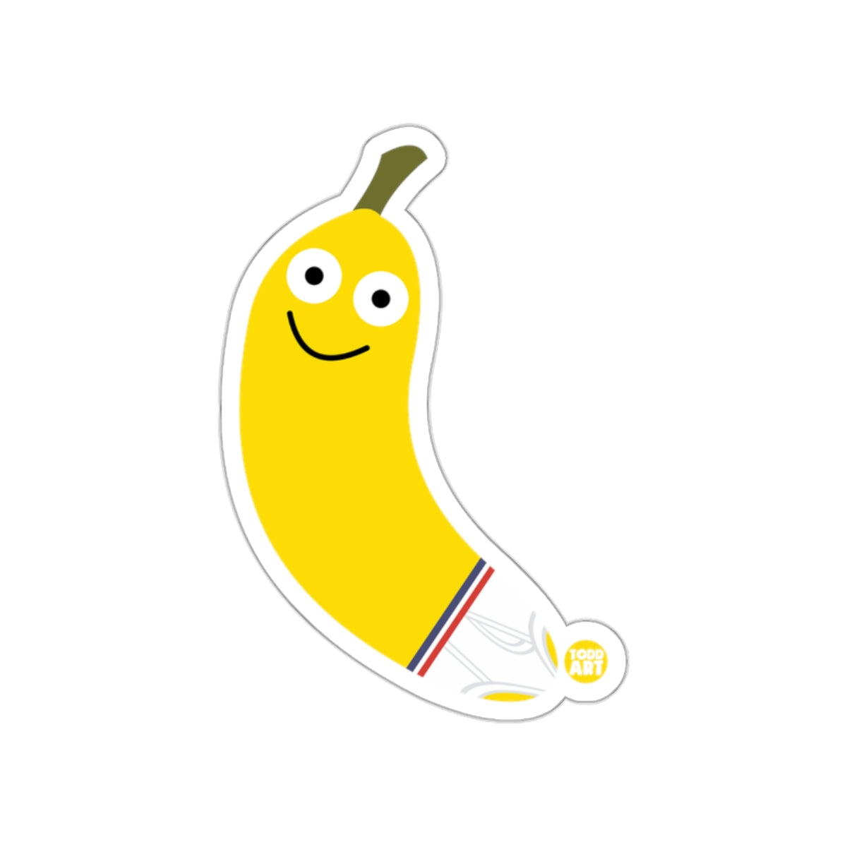 Smiling Banana with Eyes Cute Sticker Product