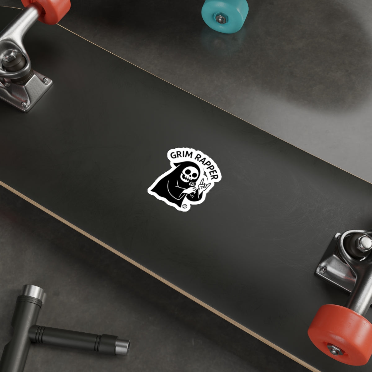 Grim Rapper with a Microphone Animated Design sticker