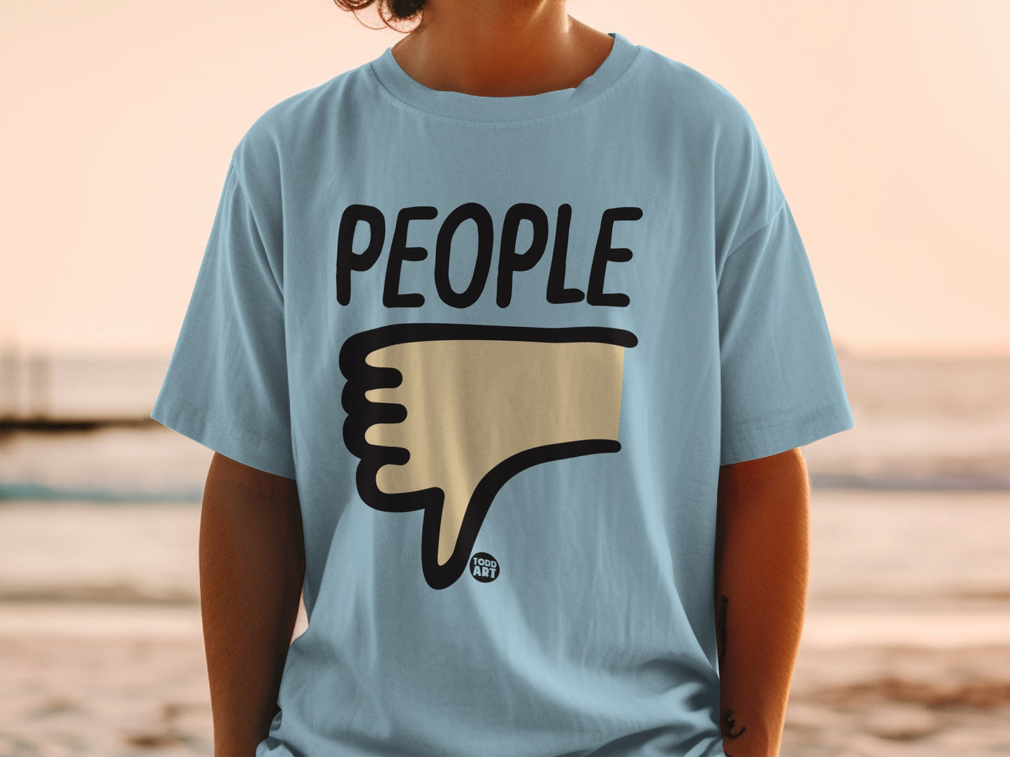 Light Blue People Thumbs Down TODD ART Graphic product type