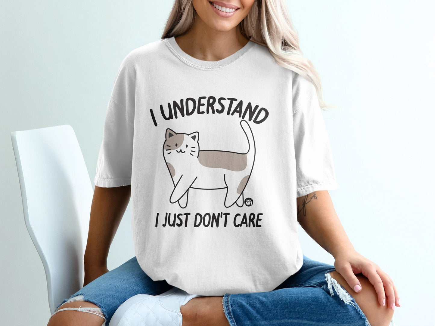 I Understand I Just Don't Care Funny Cat T-Shirt